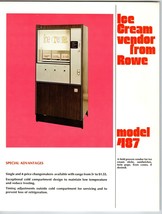 Rowe Ice Cream Vendor Model 487 Vending Machine Flyer Promo Artwork 8.5&quot;... - $28.03