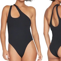 NWT LSpace Phoebe Classic One-Shoulder Rib One-Piece Swimsuit in Black S... - £74.55 GBP