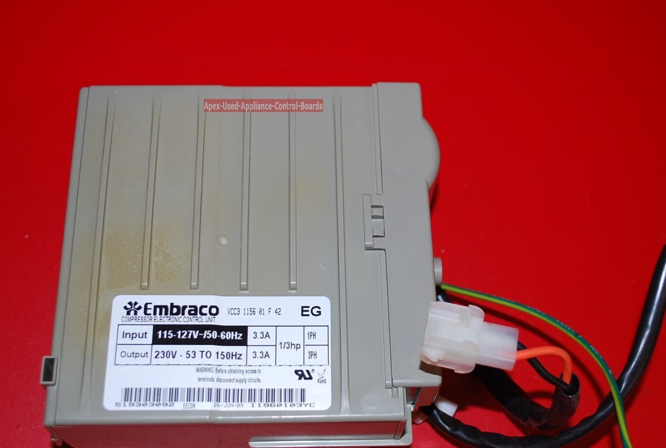 GE Refrigerator Control Board - Part # VCC3 1156 01 F 42 - $107.88