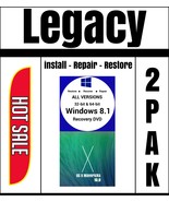 Windows 8.1 All Versions Recovery Reinstall Restore Legacy 2pk With 10.9... - $24.99