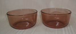 Lot of 2 Pyrex Glass Clear Cranberry Bowls 7200 Mixing Dish 2 Cup - £10.25 GBP