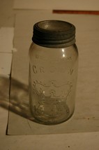 Vintage Crown Imperial Clear Quart Canning Jar Zinc Lid Canada Made - £23.56 GBP