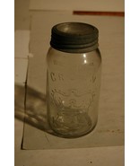 Vintage Crown Imperial Clear Quart Canning Jar Zinc Lid Canada Made - £23.76 GBP