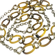 Talbots Gold Acrylic & Metal Chunky Links Statement Necklace 21”.   3/22 - $38.00