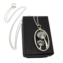 Mushroom Necklace Pendant 18&quot; Chain 925 Silver Psychedelic Fly Agaric &amp; Boxed - £28.17 GBP