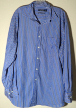 Nautica Men&#39;s XL Striped Long Sleeve Button Down Up Dress Shirt 80s Cotton - €14,41 EUR