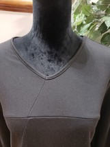 Zanzea Black Solid Polyester V-Neck Long Sleeve Pocket Tunic Dress Size Medium - £22.33 GBP