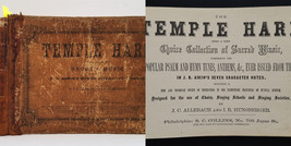 1872 antique TEMPLE HARP shape note MUSIC BOOK temperance anthems psalms hymns + - £97.59 GBP
