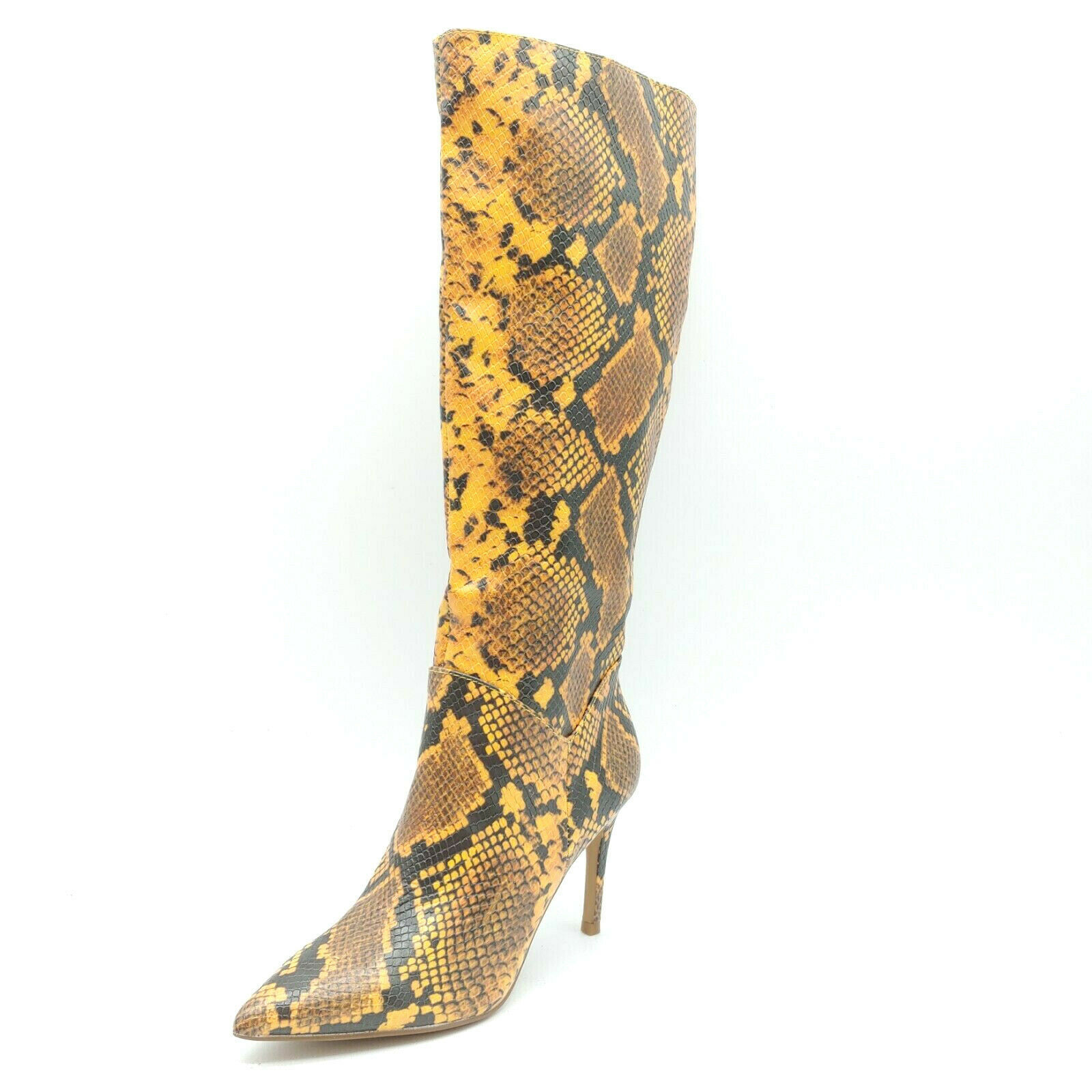 Steve Madden Womens Kinga Tall Fashion Boot Gold Black Snake Skin  Sz 6M NEW - $37.99