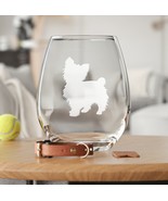 Yorkshire Terrier Etched Glasses - Wine, Champagne, Pint Glasses, Shot G... - $24.99+