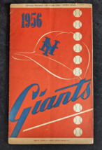 1956 NY Giants Program &amp; Scorecard vs Milwaukee Braves Hank Aaron Willie Mays - £43.43 GBP
