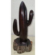 Vintage Solid Wood Hand Carved Sculpture Cactus Southwestern 12.5” Tall - €107,96 EUR