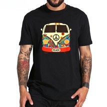 VW bus Typ2 peace hippie love vintage retro acid men&#39;s kids black T-shirt - £22.94 GBP+