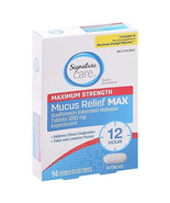 SIGNATURE CARE Mucus Relief Max 14 Tablets Exp 05/2027+ - $216.94 MXN
