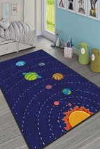 LaModaHome Area Rug Non-Slip - Blue Planet Soft Machine Washable Bedroom Rugs In - £25.48 GBP+