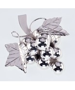 Sterling Silver Grape Bunch Brooch Made in Mexico Taxco Gorgeous - $185.09 CAD