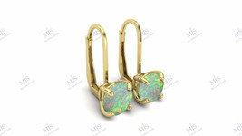 Gift 1.99CT Natural White Fire Opal Lever-back Hoop Earrings in 925 Silver - £59.70 GBP