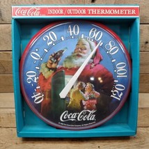 1998 Coca Cola Santa Clause Indoor / Outdoor Round Thermometer Brand New - $29.65