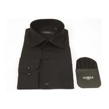 Men's Shirt Hankie CASILA Turkey Cotton Blend Long Sleeves 501460-02 Solid Black image 4