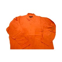 Vintage Comme Ca Des Alles Men`s Shirt Orange Red  M Silk Long Sleeve Button-Up - £31.62 GBP