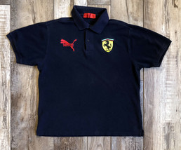 Ferrari Short Sleeve Polo Shirt Navy Blue - Size Medium - $29.69