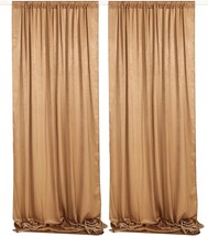 Sherway 2 Panels 4 Point Eight Ft\. By Ten Ft\. Gold Brown Thick Satin Wedding - £35.34 GBP