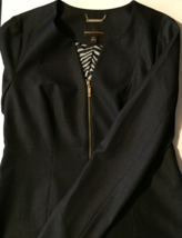 Dana Buchman jacket / blazer  size 4 women dark gray zip close - £9.90 GBP