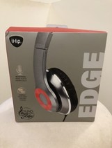 iHIP Edge Headphones with In-Line Mic (Silver/Red) Foldable brand new in... - $16.62