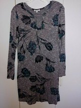 MAURICES LADIES LS THIN KNIT FLORAL A-LINE PULLOVER DRESS-S-VISCOSE/POLY... - $9.49
