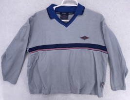 Bear Surf Shirt Men Size Large Logo Pull Over Top V Neck Grey Vintage 1990&#39;s - £35.04 GBP