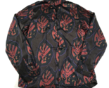 HUMANOID Mujer Mediano Camisa Negro Rojo Lila Abstracto Hojas Seda con B... - £97.16 GBP