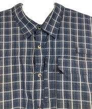 Wrangler Plaid Shirt Mens 3XL Navy Blue Gray - $18.26