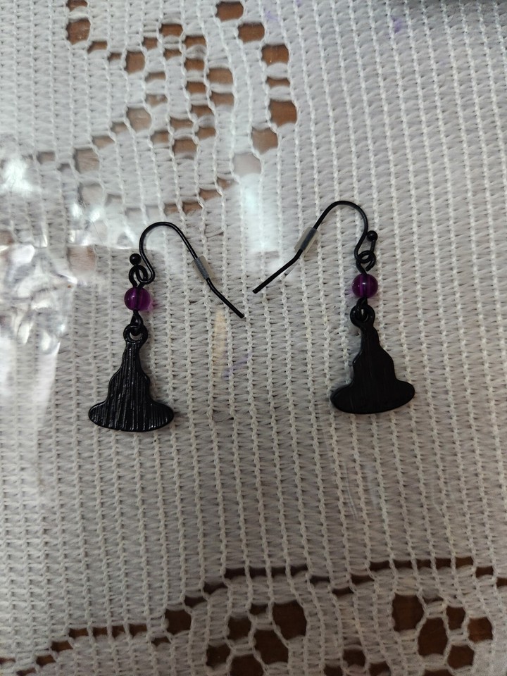 Spooky Nights Avon Halloween Black Enamel Witches Hat Original Box Item image 3