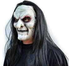 Halloween Witch Mask Scary Comic-con Cosplay Latex Old Costume Mask with Hair - £15.27 GBP