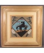 Art Painting Wood Framed Navajo Feathers Kokopelli &quot;End Trail&quot; 11&quot; x 11&quot;... - $25.77