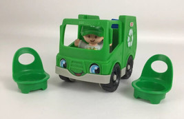 Little People Recycling Truck 5pc Lot Garbage Truck Figure Chairs 2019 M... - £10.37 GBP