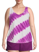 Terra &amp; Sky Women&#39;s Plus Tie Dye Tank Top Shirt 1X (16-18W)  Purple NEW - £11.17 GBP