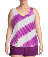 Terra &amp; Sky Women&#39;s Plus Tie Dye Tank Top Shirt 1X (16-18W)  Purple NEW - £11.16 GBP