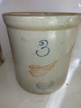 Vintage 3 Gallon Red Wing Union Stoneware Crock - £150.92 GBP