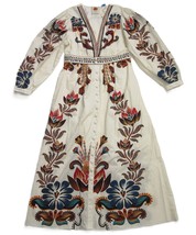 NWT FARM Rio for Anthropologie V-Neck Maxi in White Floral Button Shirt Dress SP - £124.55 GBP