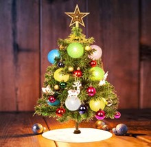 2 FT Artificial Mini Tabletop Christmas Tree Green w/Multi Color LED Light A7 - £15.92 GBP