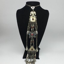 142.5g, 22&quot; Turkmen Necklace Pendant Long Necktie Old Vintage Gold-Gilded,TN387 - £64.14 GBP