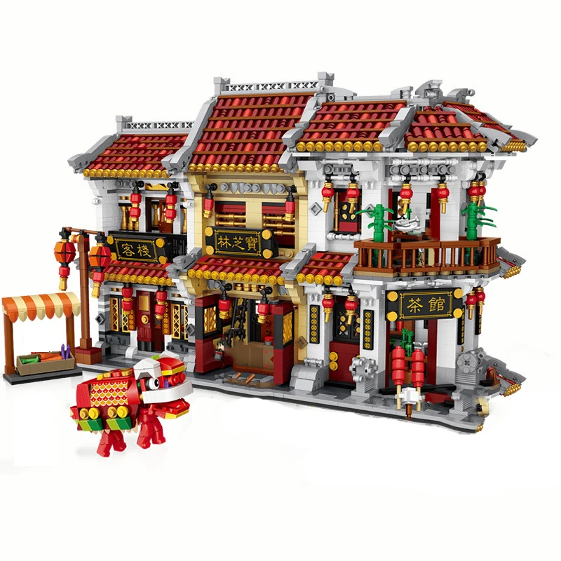 Chinatown City Street View House Mini Block China Teahouse Hotel Pharmacy - £60.85 GBP