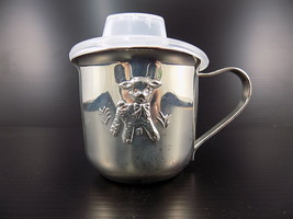 Vintage Princess House Silverplate Baby Sippy Cup w/ Handle &amp; Sippy Lid - £12.49 GBP