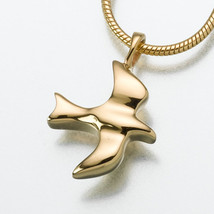 Gold Vermeil Dove Memorial Jewelry Pendant Funeral Cremation Urn - £155.89 GBP