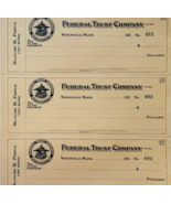 1920 Federal Trust Checks Lot of 3 City Hotel Waterville Maine 682-684 F... - $562.22 MXN