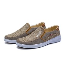 Men Casual Shoes Slip On Men Loafers Soft Canvas Shoes for Men Breathable Lightw - £28.38 GBP
