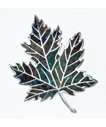 Vintage Mexikanische Sterling Silber Blatt Brosche Mit Türkis Einlage - $1,581.81 MXN