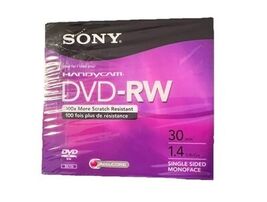 New Sony Handycam DVD-RW Re-Writable 30 Minute 1.4 GB Disc Single Side -... - $12.38