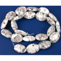 Oval Snowflake Jasper Gemstone Beads 13 x 18mm 1 Strand - £11.59 GBP